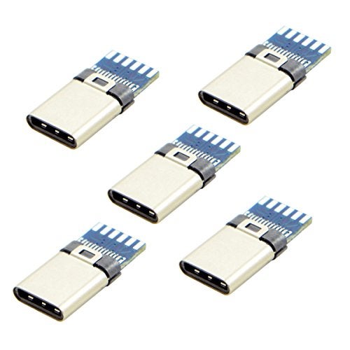 cablecc 5set DIY 24pin USB 3.1 Type C USB-C Male Plug Connector SMT Type with 3.5mm SR and Housing Cover White - Image 4