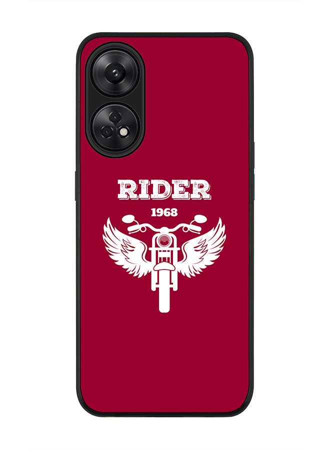 Stylizedd Rugged Black edge case for Reno 8T 4G Slim fit Soft Case Flexible Rubber Edges Anti Drop TPU Gel Thin Cover - Rider 1968 - Image 1