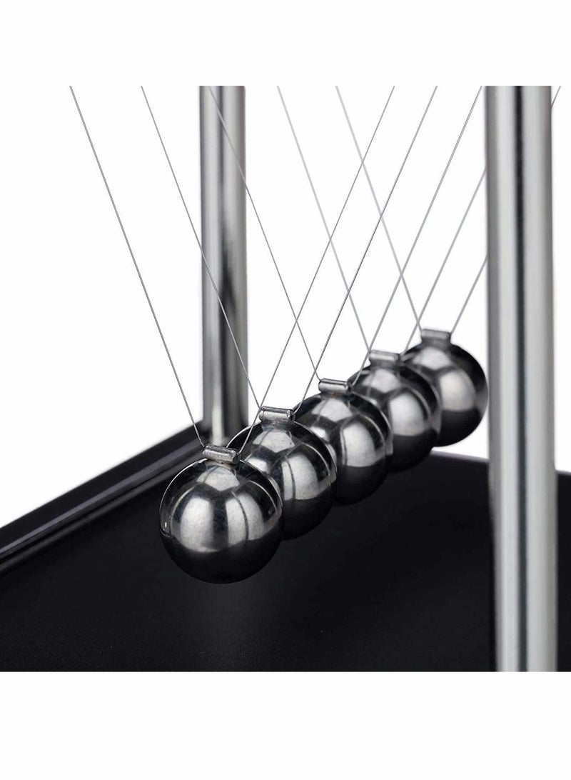 Zikra Classic Newton Cradle Balance Balls Wooden Base Newton's Adults Physics Science Steel Pendulum Ornaments Educational Toy Gift for Home Office Desk - Image 4