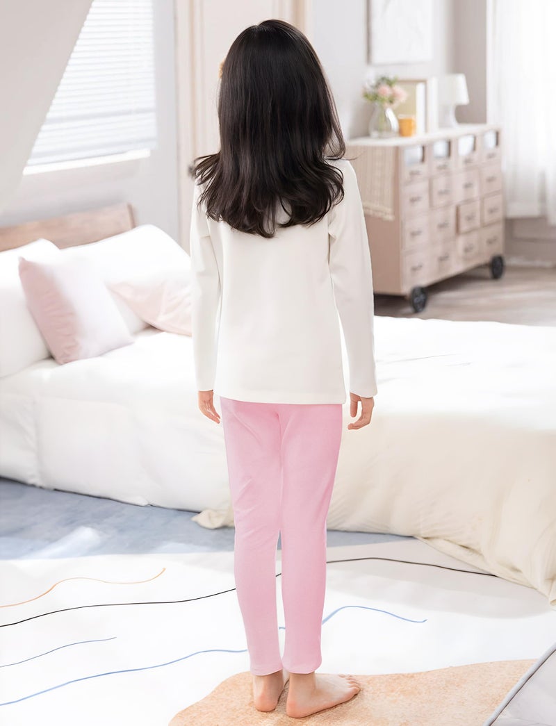 VOGRYE 2 Pack Girls Leggings Thick Cotton Leggings for Kids Full Length Pants Stretchy Navy,Pink - Image 5