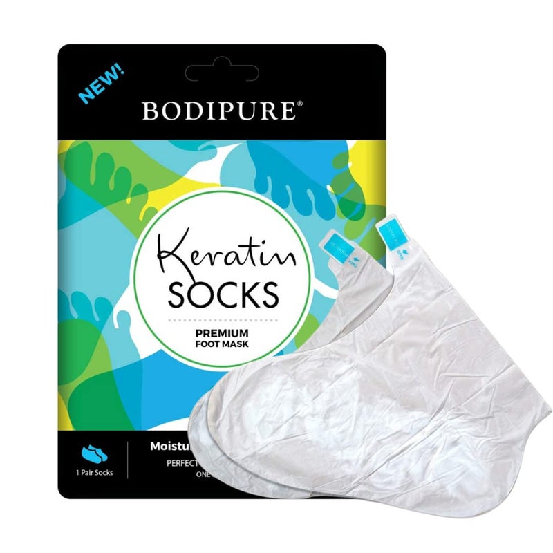 Bodipure Premium Foot Mask Keratin Socks | At Home Spa Moisturizer Socks for Dry Cracked Feet, Callus & Heel Softening | Easy-to-Use Pedicure Foot Repair | Chemical-free Feet Treatment | 12 Pairs - Image 2