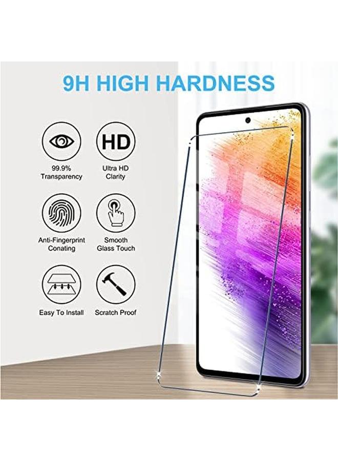 erorex 2 Pack 9H Tempered Glass Screen Protector For Samsung Galaxy A73 5G Case Friendly Fingerprint Unlock Anti Scratch Ultra Clear  - Image 3
