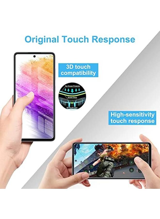 erorex 2 Pack 9H Tempered Glass Screen Protector For Samsung Galaxy A73 5G Case Friendly Fingerprint Unlock Anti Scratch Ultra Clear  - Image 4