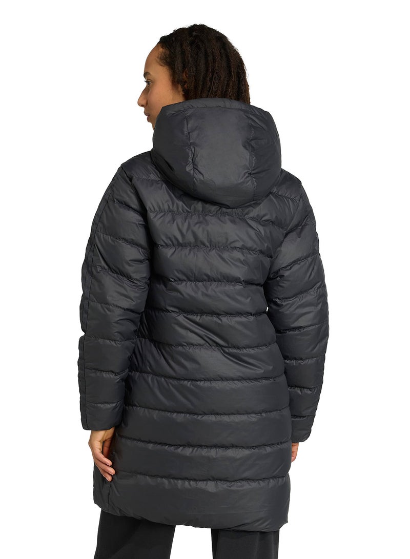 adidas جاكيت باركا مبطن خفيف بغطاء رأس بتقنية كلايما وورم بثلاثة خطوط أساسية - Image 2