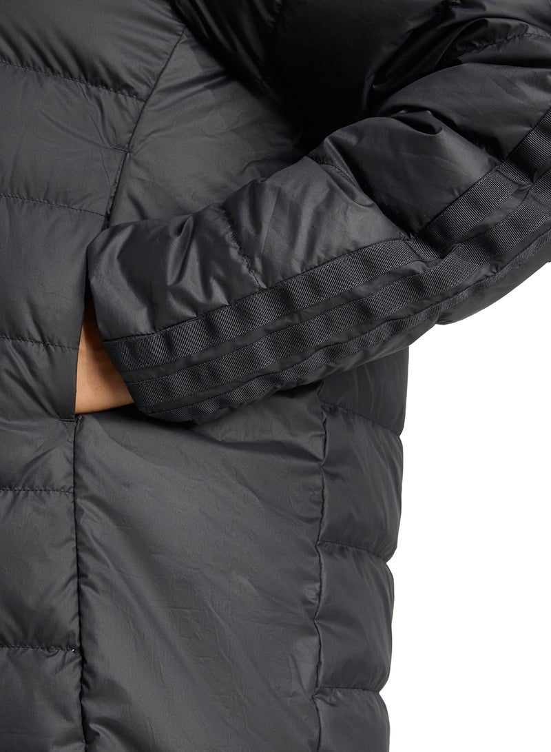 adidas جاكيت باركا مبطن خفيف بغطاء رأس بتقنية كلايما وورم بثلاثة خطوط أساسية - Image 4