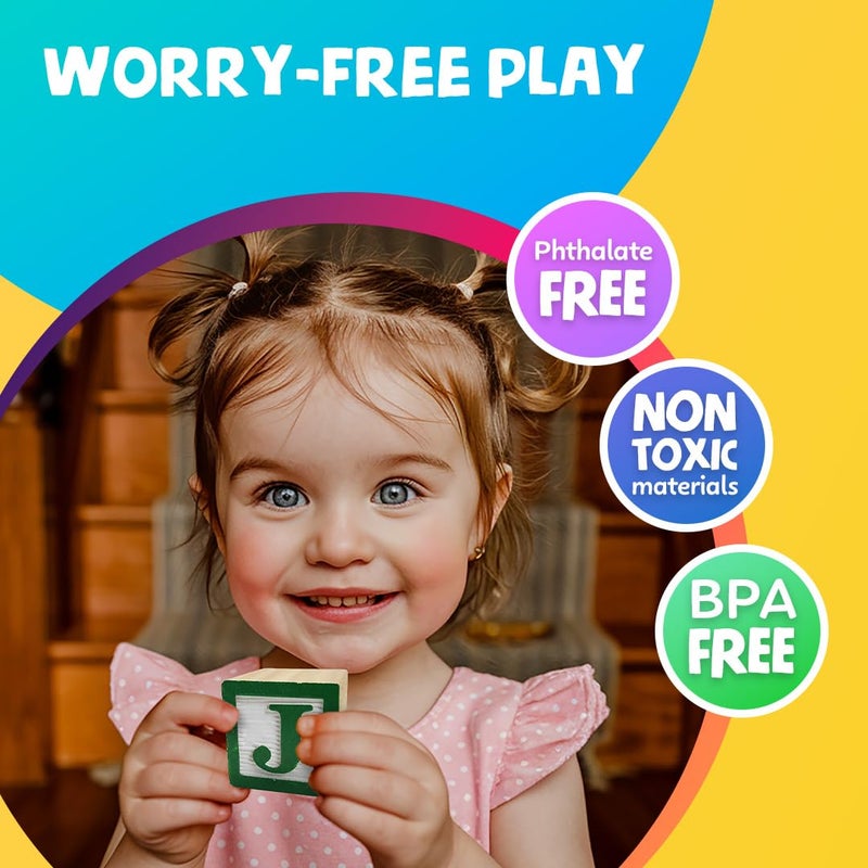 Skoolzy 30 PCS Baby Blocks - Small Wooden ABC Blocks for Toddlers 2-5 - Alphabet Learning & Building Toys - Image 5