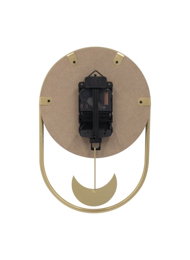 DANUBE HOME ساعة حائط pendulum المعدنية من كامبريدج - ساعة زخرفية أنيقة على الطراز القديم مع بندول متحرك، مثالية لغرفة المعيشة، المكتب وديكور المنزل الكلاسيكي L20 x W3.8 x H31 سم - Image 4