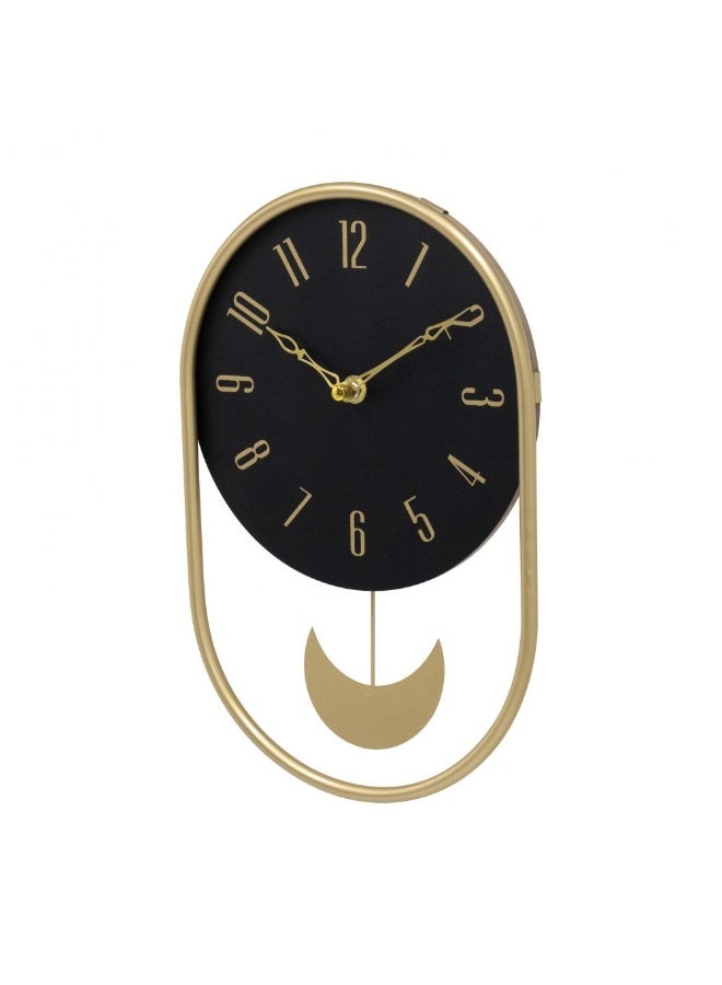DANUBE HOME ساعة حائط pendulum المعدنية من كامبريدج - ساعة زخرفية أنيقة على الطراز القديم مع بندول متحرك، مثالية لغرفة المعيشة، المكتب وديكور المنزل الكلاسيكي L20 x W3.8 x H31 سم - Image 2