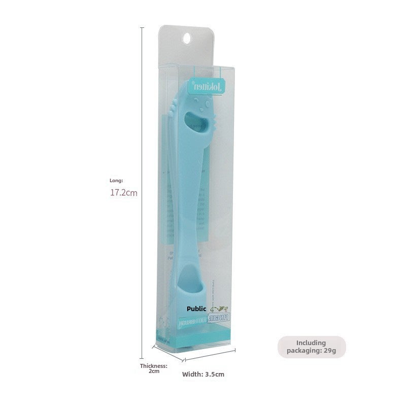 1 x 5 pcs Pet Dental Finger Brushes for Dogs  Cats Cat Face-Blue Finger Toothbrush