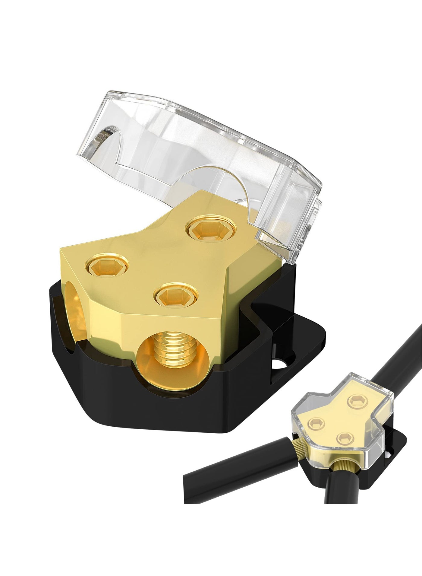 Nuith Car Audio Power Distribution Block 0/4 Gauge Input 4/8 Gauge Out 4 Way Mini Anl Fuse Block 12v With Ground 2 Way In 4 - View #11