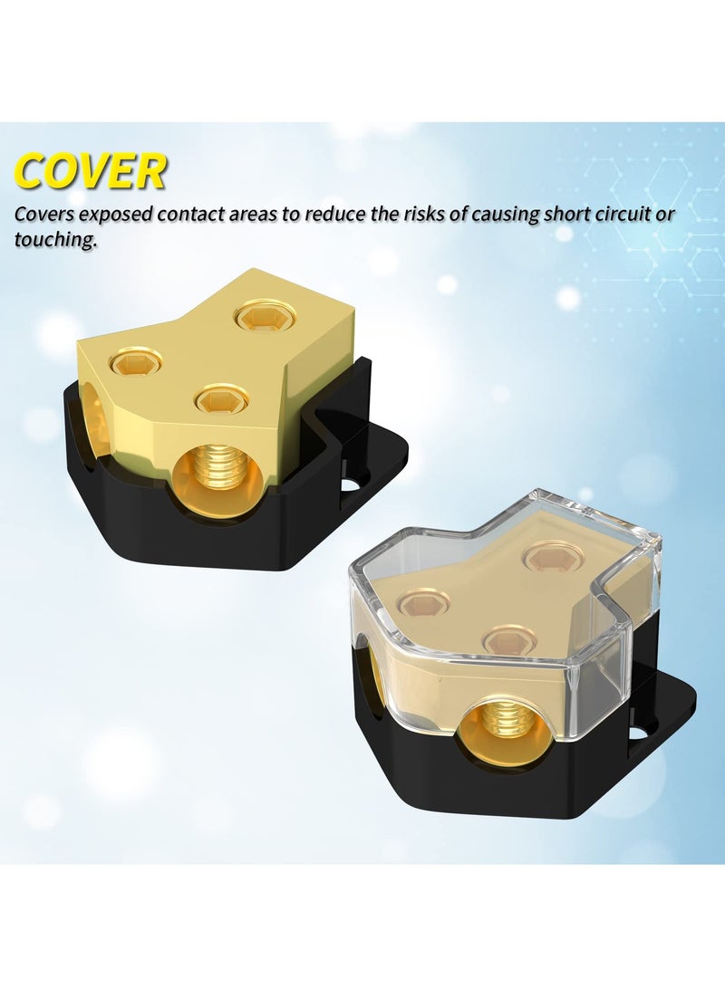 SYOSI 2-Way Car Audio Power Distribution Block, 0/2/4 Gauge Input to 4/8/10 Gauge Output, Ground Distribution Block for Amplifiers in Auto, Car, and Boat Audio Systems - Image 5