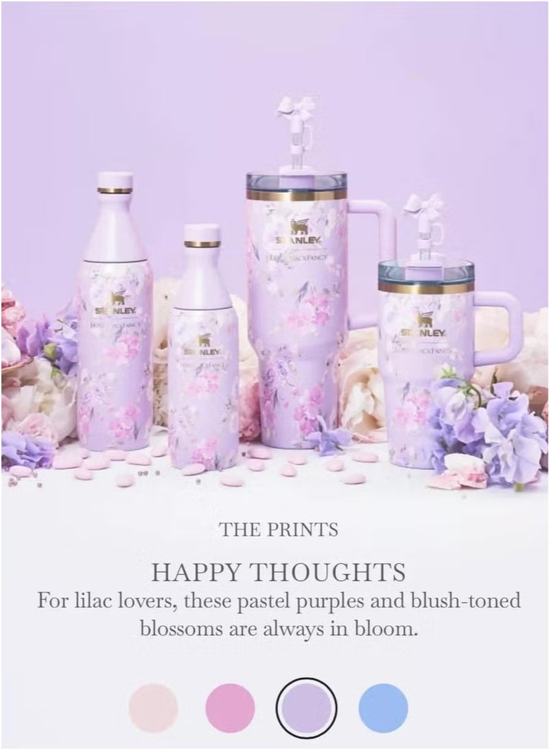 Stanley Love Shack Fancy H2.0 Flow State 40oz Purple Rose Tumbler, Stainless Steel Vacuum Insulated Quencher with Lid, Straw, and Stopper, Ideal for Water and Iced Tea, Keeps Drinks Cold, Presented in Elegant Gift-Ready Packaging  - Image 3