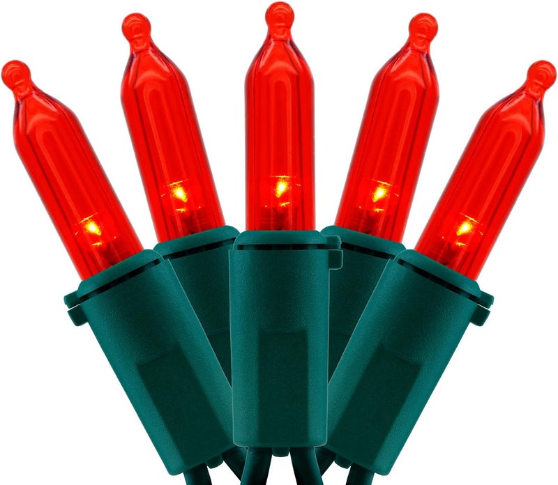 YULETIME 200 Count Red LED Christmas Lights, 66 Feet Green Wire UL Certified Commercial Grade Holiday String Light Set (Red) - Image 1