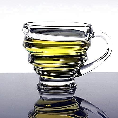 BLISS START Honey Tea and Coffee Cup for MultiPurpose use Milk Green Tea Spiral Glass Honey Tea and Coffee Cup for Multipuprose use Milk Green Tea 210ml Set of 6 - Image 3