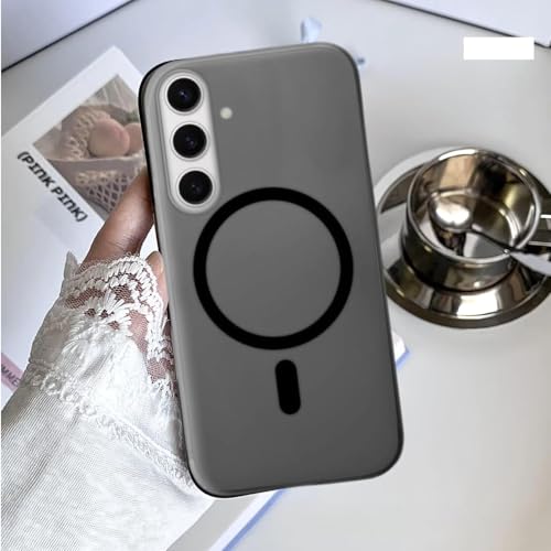 MAGICHUB Luxury Paper Thin Case Cover for Samsung Galaxy S23 FE 5G | Matte Finish | Only Compatible with Wireless Magnetic Accessories | Compatible with magsafe | (Black) - Image 4