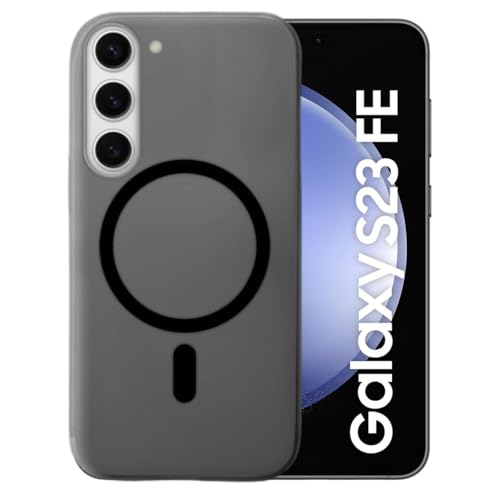 MAGICHUB Luxury Paper Thin Case Cover for Samsung Galaxy S23 FE 5G | Matte Finish | Only Compatible with Wireless Magnetic Accessories | Compatible with magsafe | (Black) - Image 1