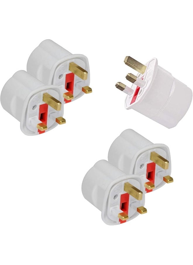 melfi Melfi 5pcs EU to UK Plugs Adapter, British Plug to Schuko Female Power Converter, 2 Pin Socket Travel Adapter, 13A 250V BS1362 Fused  - Image 1