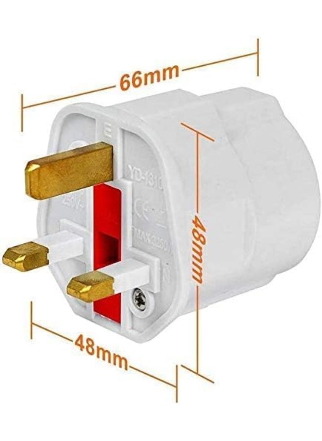 melfi Melfi 5pcs EU to UK Plugs Adapter, British Plug to Schuko Female Power Converter, 2 Pin Socket Travel Adapter, 13A 250V BS1362 Fused  - Image 2