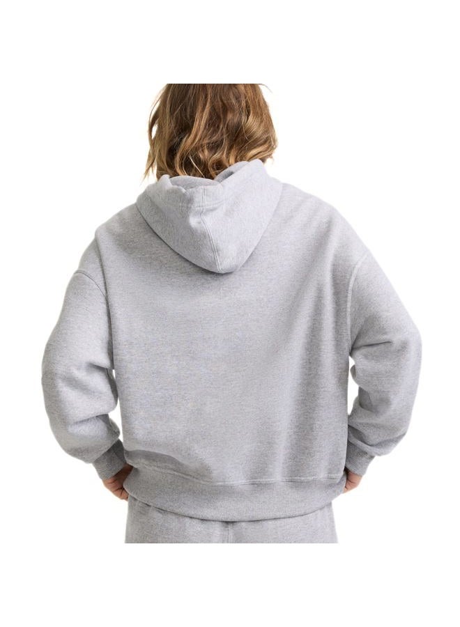 Champion Women's Powerblend Relaxed Hoodie, Screen Print Script, Oxford Gray-Y08113, Medium - Image 2