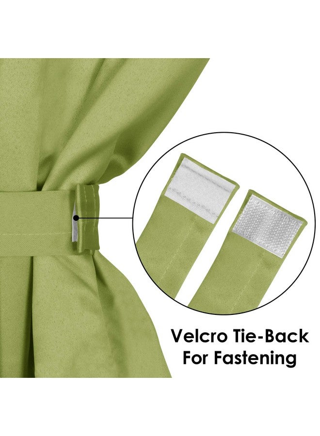 Story@Home Blackout Door Curtains 7 Feet Long Set of 2 | Plain Design Door Curtain | Thermal Insulated Curtains | Room Darkening Curtains | Door Curtains for Living Room | (116 x 215 cm, Light Green) - Image 3