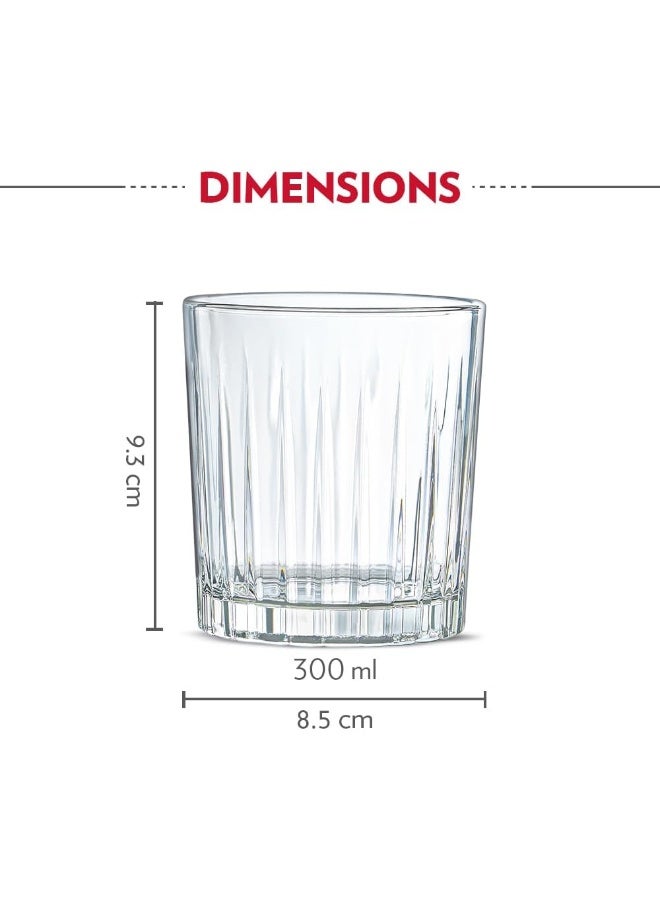 BOROSIL Charm Whiskey Glass Tumbler | 6 Pc Set (300 Ml Each) | Made In India - Image 2
