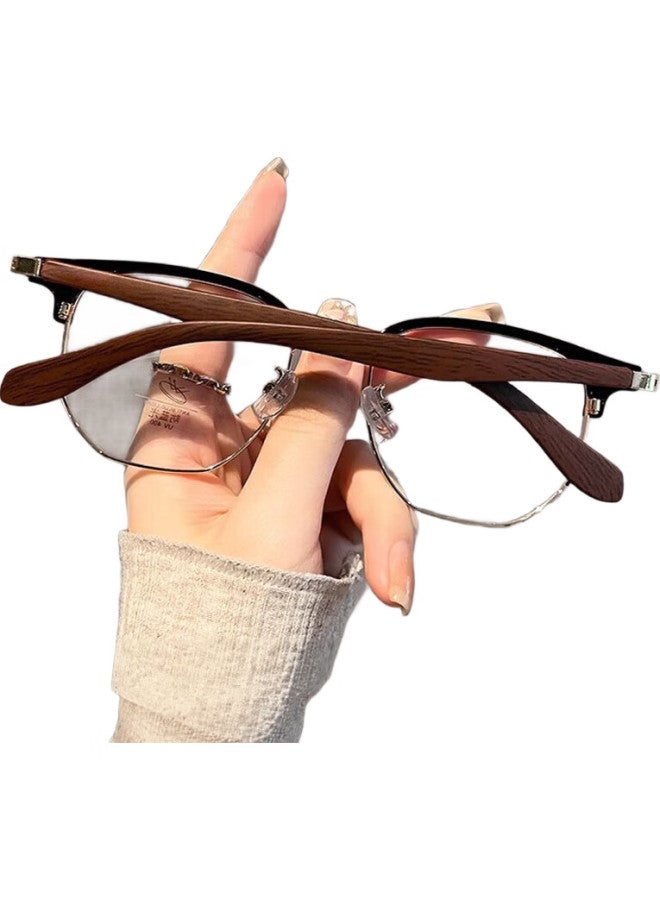 Boshide Blue Light Blocking Glasses Radiation Protection Glasses Plain Female Myopia Glasses Men Black Gold 300 Degrees - Image 3