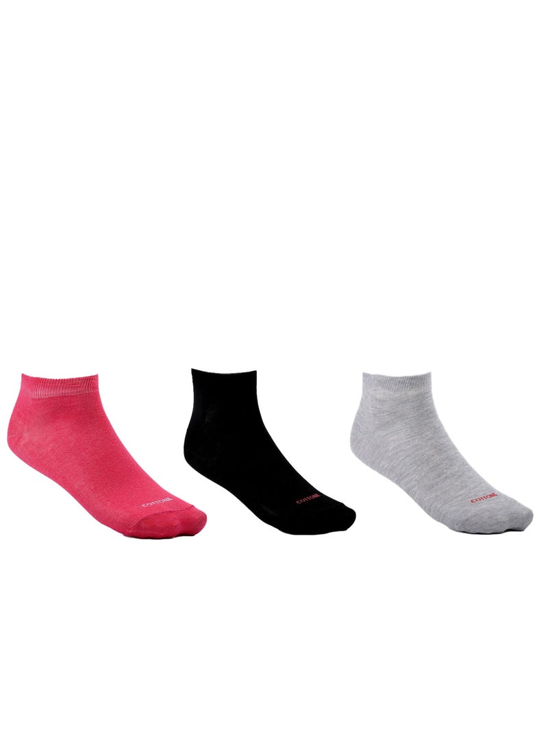 COTTONIL Bundle Of (3) Ankle Socks For Women  - Image 1