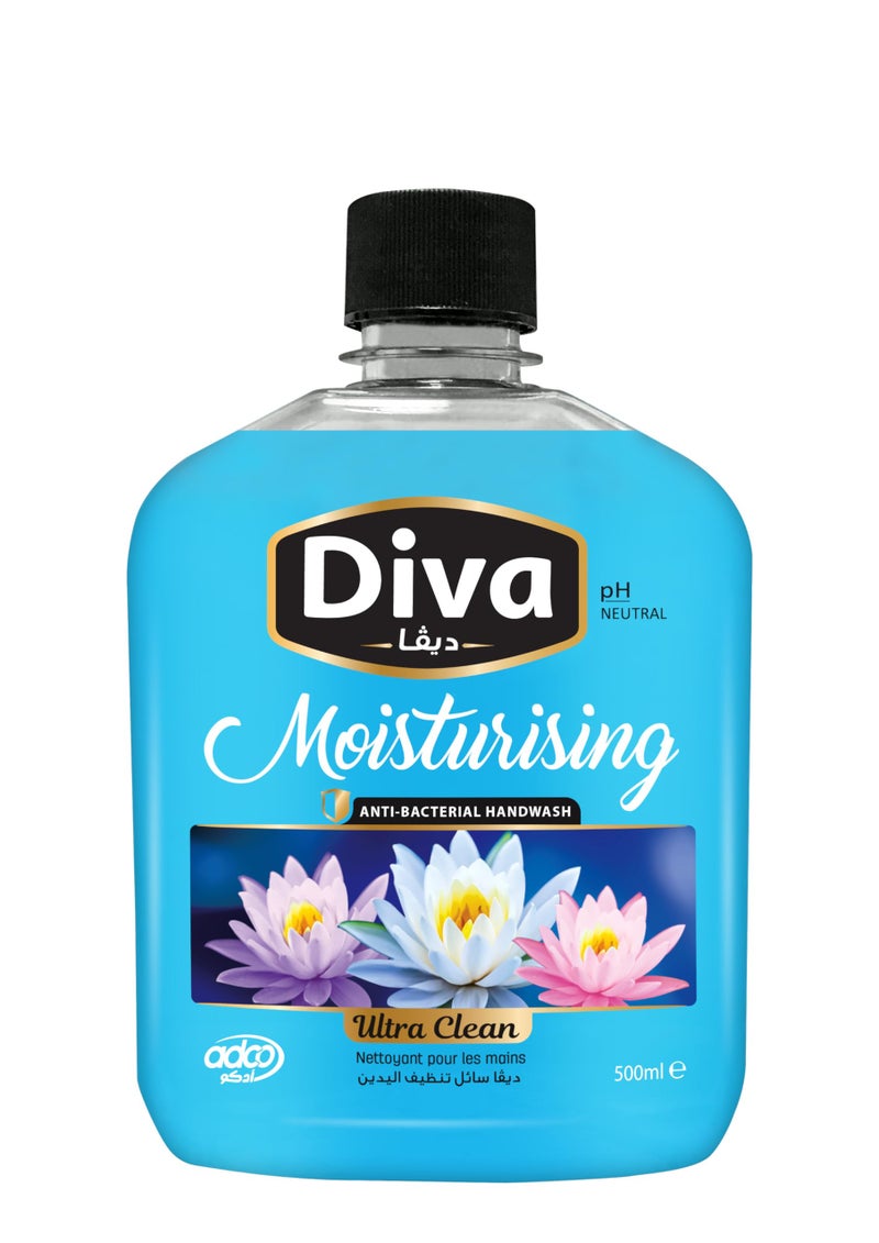 Diva Moisturising Hand Soap, Ultra Clean, 500ml, pH Neutral