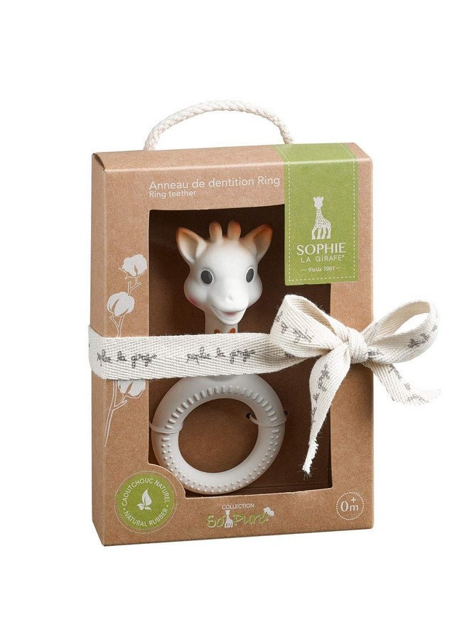 صوفي لا جيراف عضاضة حلقية Sophie La Girafe So Pure - عضاضة مطاطية طبيعية 100% للأطفال من عمر 0 شهر إلى 12 شهرًا - خالية من مادة BPA - Image 1