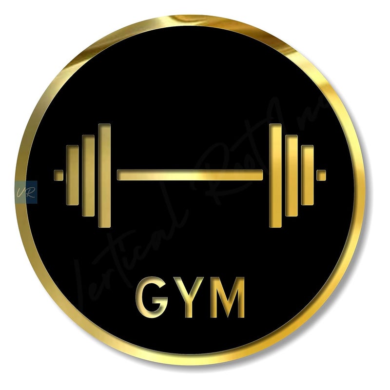 Vertical Root Inc ® GYM Room Sign 6 INCH * 6 INCH Self-Adhesive Sign for Business Office Corporate Hotel, Company, Factory, Club, Commercial, Malls. - Image 1