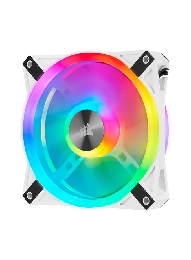 CORSAIR iCUE QL120 RGB 120mm PWM Case Fan Triple Fan Kit, 34 Individually Addressable RGB LEDs per Fan, 1500 RPM, 41.8 CFM Airflow, 1.55 mm-H2O Static Pressure, 26 dBA Noise Level, Includes Lighting Node CORE for iCUE Software Control, White | CO-9050104-WW - Image 2
