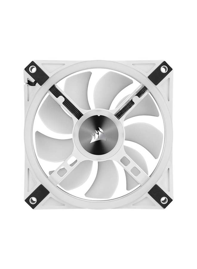 CORSAIR iCUE QL120 RGB 120mm PWM Case Fan Triple Fan Kit, 34 Individually Addressable RGB LEDs per Fan, 1500 RPM, 41.8 CFM Airflow, 1.55 mm-H2O Static Pressure, 26 dBA Noise Level, Includes Lighting Node CORE for iCUE Software Control, White | CO-9050104-WW - Image 4