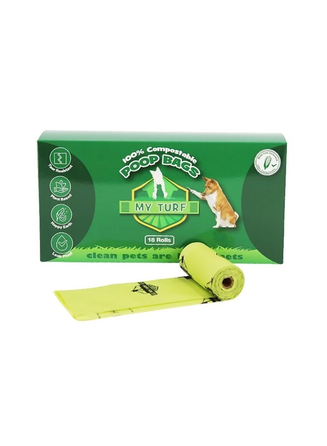My Turf Compostable Poop Bags - 18 Rolls