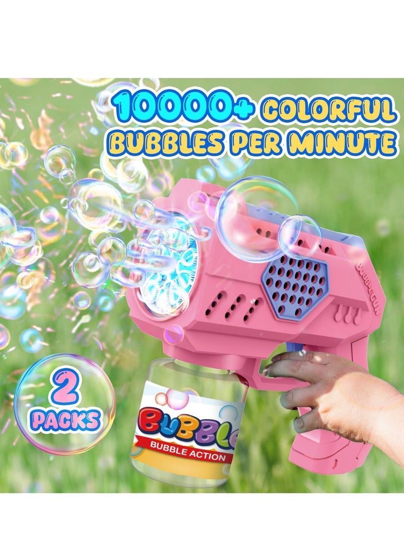 Eaglestone Bubble Guns for Toddlers 2 Packs, LED Light Automatic Bubble Machine Gun for Kids 4-8, Bubble Toys with Bubble Solution,Concentrate, Bubble Blaster Party Favor, Summer Outdoor Toys Gift - Image 3