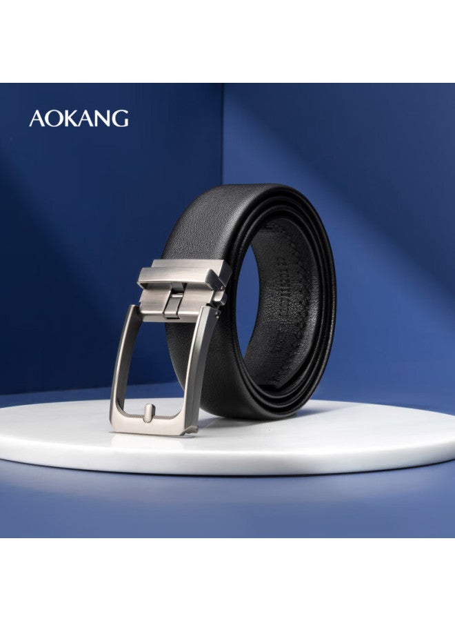 Aokang Men's Automatic Buckle Belt, Business Gift Box, Top-grain Leather Trouser Belt, Qixi Valentine's Day Gift For Boyfriend - Image 1