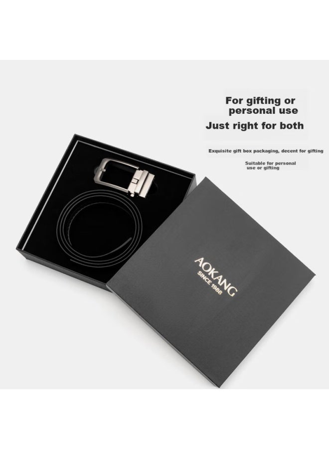 Aokang Men's Automatic Buckle Belt, Business Gift Box, Top-grain Leather Trouser Belt, Qixi Valentine's Day Gift For Boyfriend - Image 5