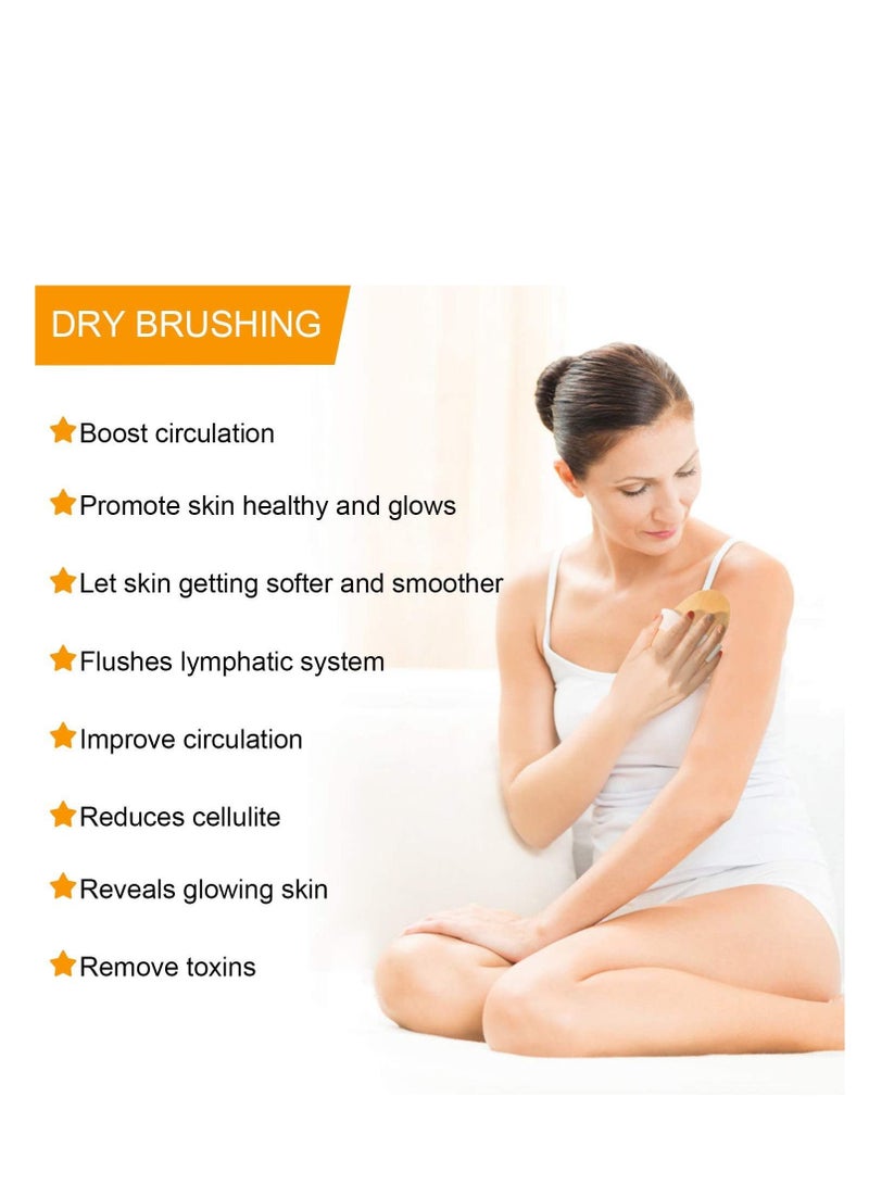 Body Brush, Exfoliating BathShower Scrubber, Natural Bristle Cellulite Massager, for Shower, Exfoliates, Cellulite, TreatmentImproves Lymphatic Functions, Wet or Dry Brushing - Image 5