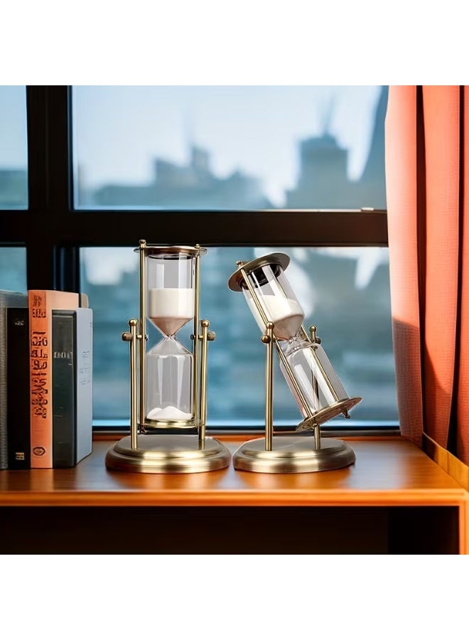 erorex Home Creative Rotating Crown Hourglass Timer – Modern Ornament for Living Room & Office, Desktop Flowing Sand Decoration Gift (Approx. 15 Minutes, White Sand) - Image 4