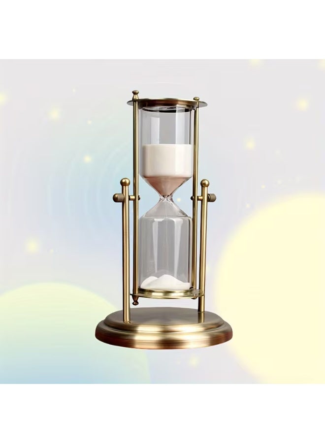 erorex Home Creative Rotating Crown Hourglass Timer – Modern Ornament for Living Room & Office, Desktop Flowing Sand Decoration Gift (Approx. 15 Minutes, White Sand) - Image 2