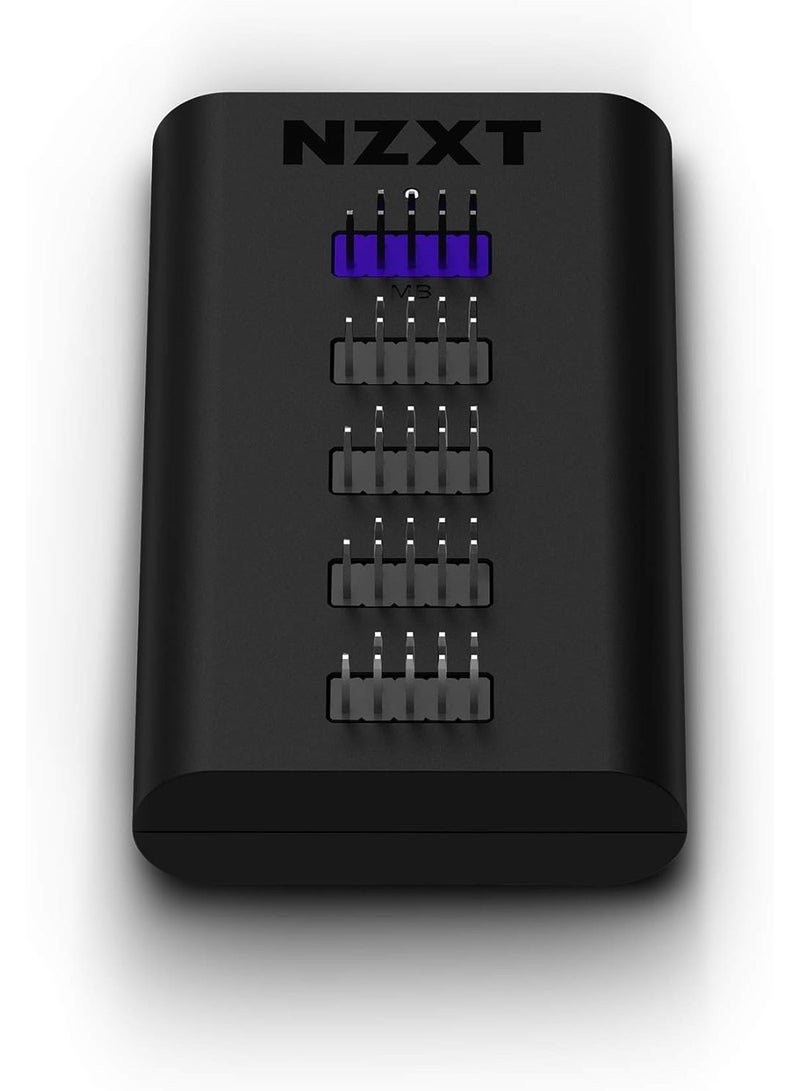 NZXT Internal USB Hub 3 usb header splitter- AC-IUSBH-M3-4 Internal USB 2.0 Ports - 3M Dual Lock Tapes - Magnetic Body - Plug and Play - Image 1