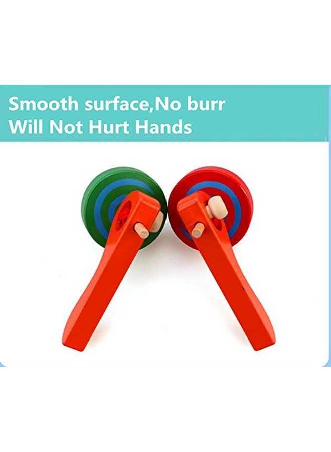 GoodPlay 2PCS Wooden Spinning Top Gyroscope peg-top with Handle and Pull String Wire,can Last Long time, Color Random - Image 5