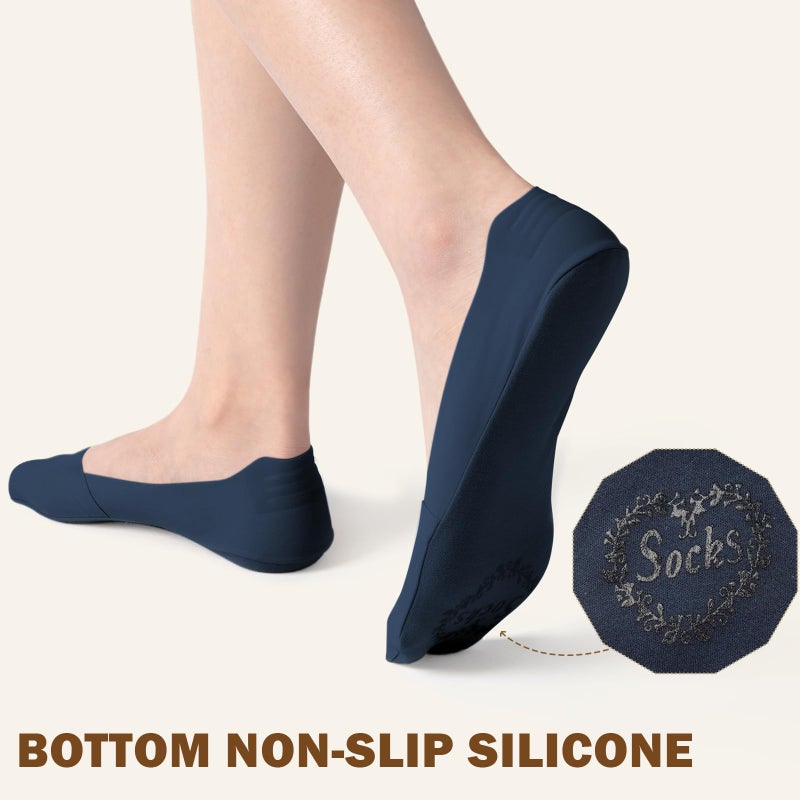 Sofier No Show Socks Womens, Non Slip Low Cut 6 Pairs Thin Silky Dress Footies Liner Invisible Socks Flats Loafers Sneakers - Image 2