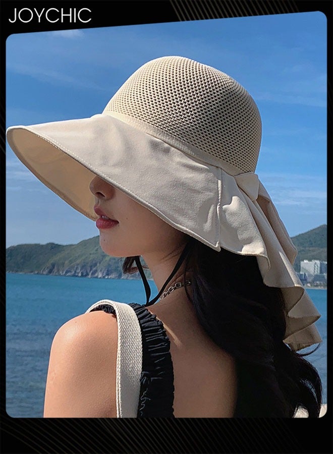 Joychic قبعة حماية من الشمس للنساء صيفية ذات حواف عريضة، قبعة قابلة للطي ومحمولة للسيدات للسفر في الهواء الطلق مع حزام قابل للتعديل - Image 2