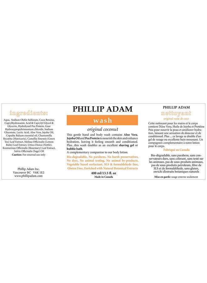 PHILLIP ADAM Coconut Body Wash For All Skin Types Sulfate Free And Gluten Free Allnatural Based Ingredients 13.5 Fl Oz - Image 2