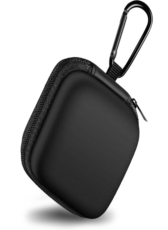 Woyinger Square Earbud Case Portable EVA Storage Bag Cell Phone Accessories Organizer with Carabiner for Wired/Wireless Earphone, Earbud, Earpieces, SD Memory Card, Camera Chips, Tech Pouch, Black - Image 1
