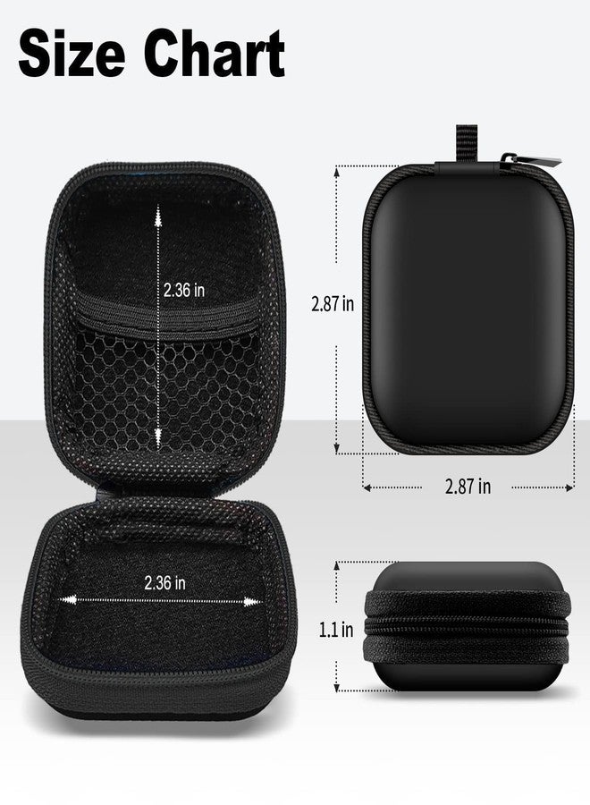 Woyinger Square Earbud Case Portable EVA Storage Bag Cell Phone Accessories Organizer with Carabiner for Wired/Wireless Earphone, Earbud, Earpieces, SD Memory Card, Camera Chips, Tech Pouch, Black - Image 4