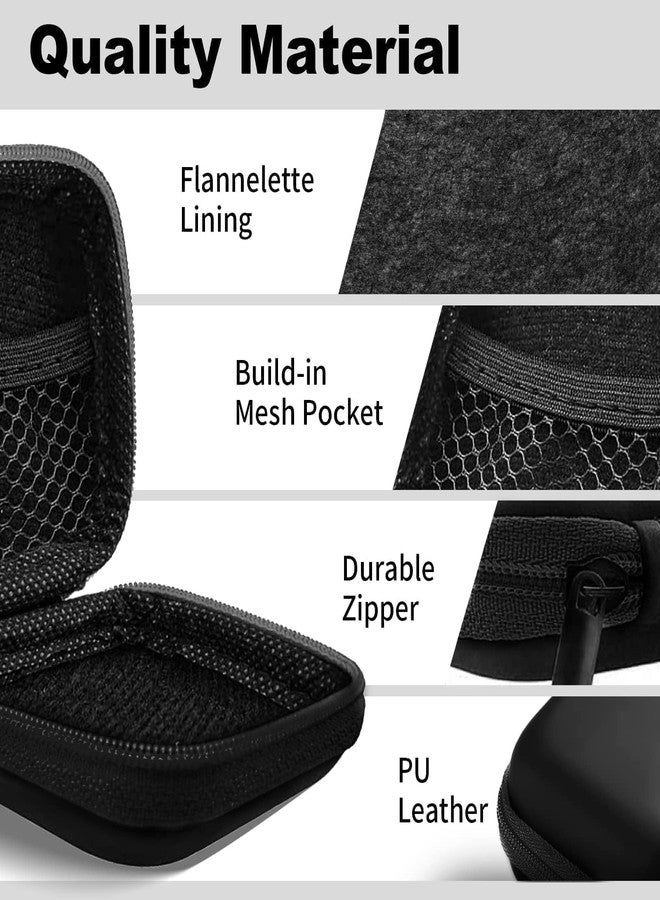 Woyinger Square Earbud Case Portable EVA Storage Bag Cell Phone Accessories Organizer with Carabiner for Wired/Wireless Earphone, Earbud, Earpieces, SD Memory Card, Camera Chips, Tech Pouch, Black - Image 5