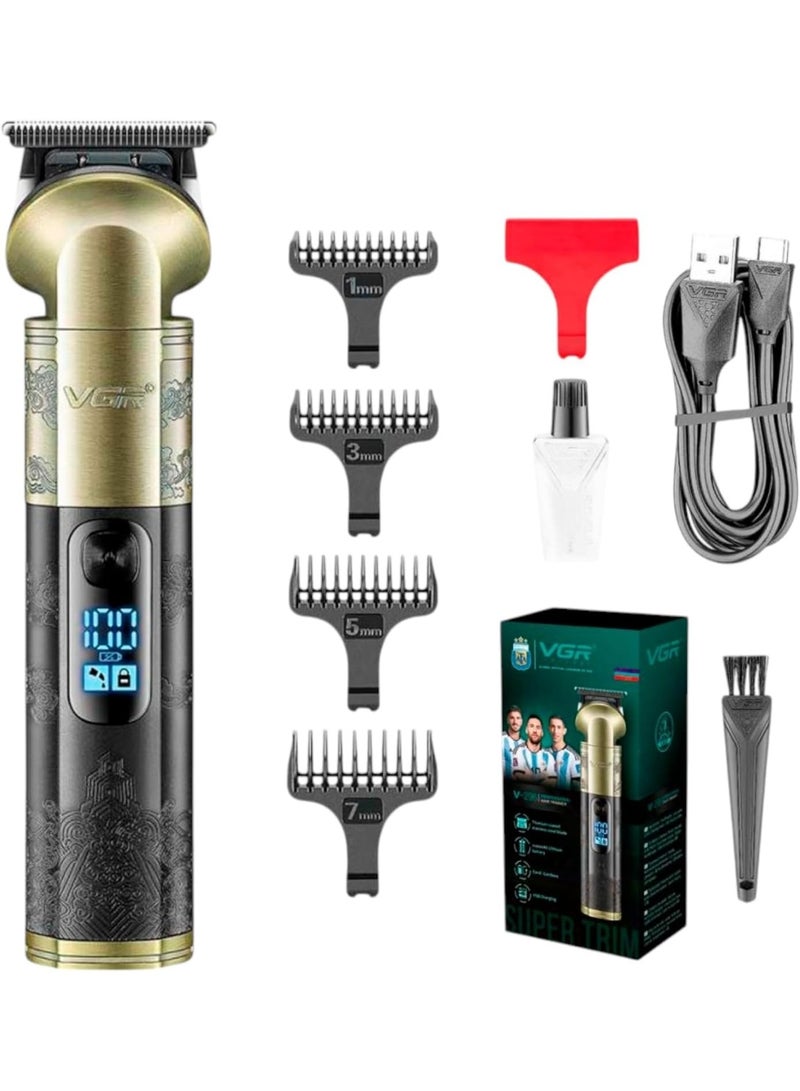 VGR Professional Hair Trimmer v-296 Titanium coated stainless steel blade 1200mAh Lithium battery Cord/Cordless USB Charging multicolour - Image 1