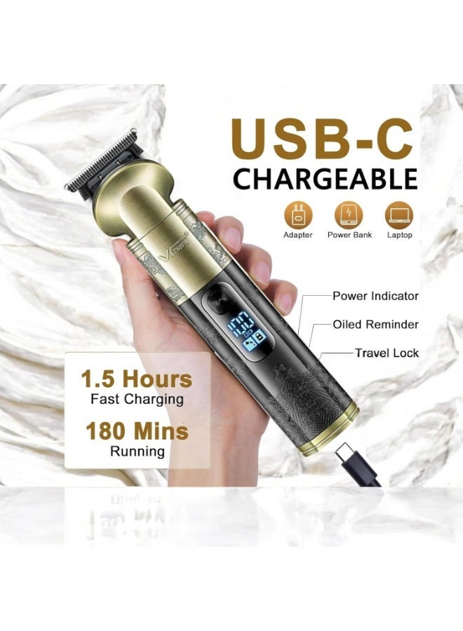 VGR Professional Hair Trimmer v-296 Titanium coated stainless steel blade 1200mAh Lithium battery Cord/Cordless USB Charging multicolour - Image 5