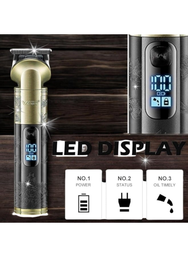 VGR Professional Hair Trimmer v-296 Titanium coated stainless steel blade 1200mAh Lithium battery Cord/Cordless USB Charging multicolour - Image 2